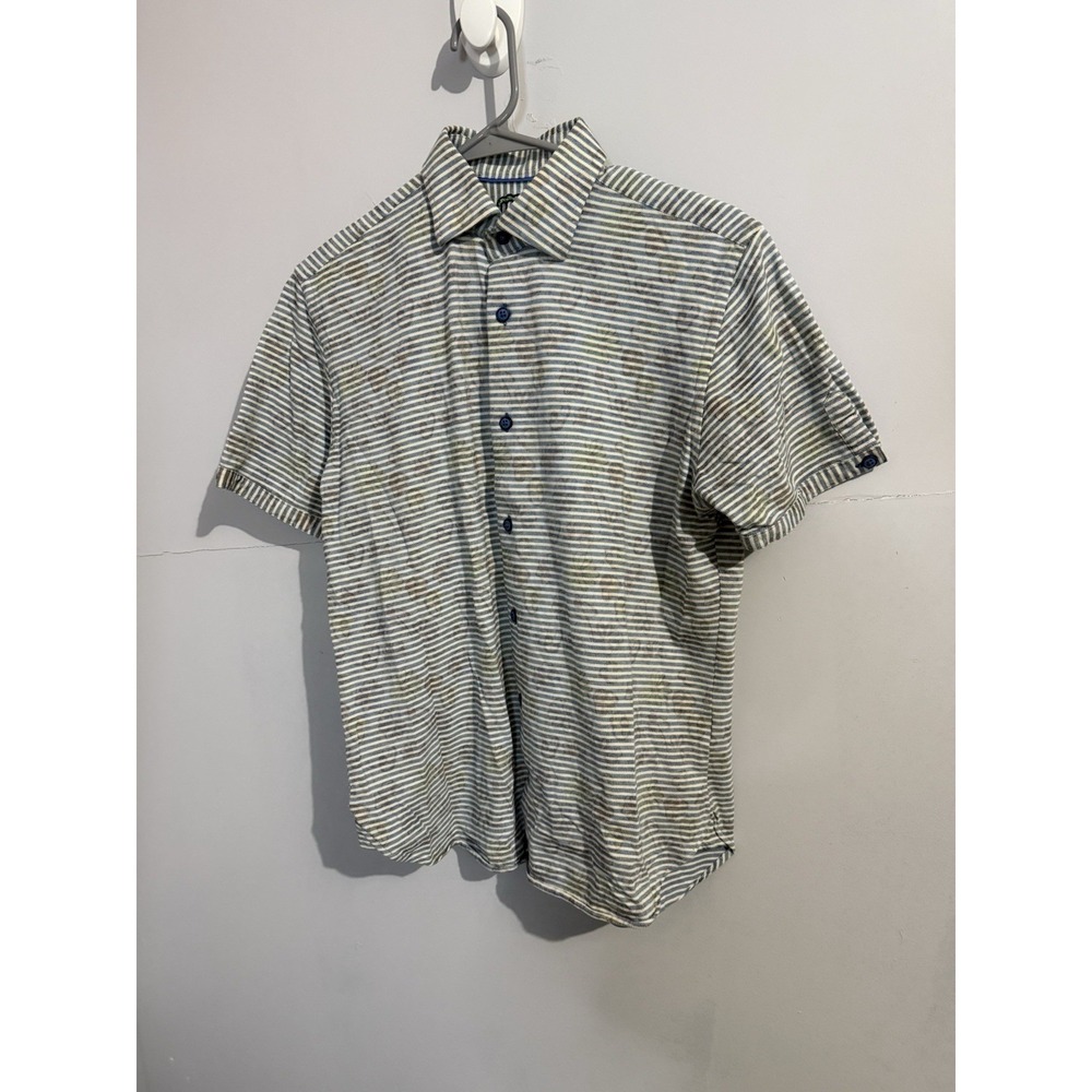 NWOT Luchiano Visconti Men's S Short Sleeve‎ Striped Floral